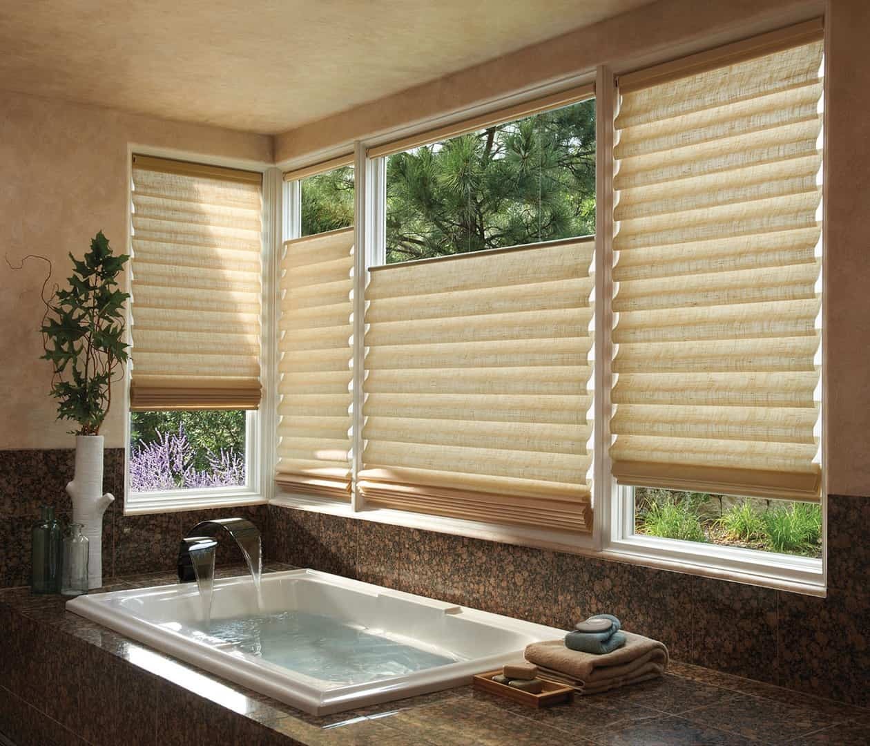 Hunter Douglas Vignette® Modern Roman Shades, roman blinds, stackable shades, blackout shades near Bloomington, Illinois (IL)